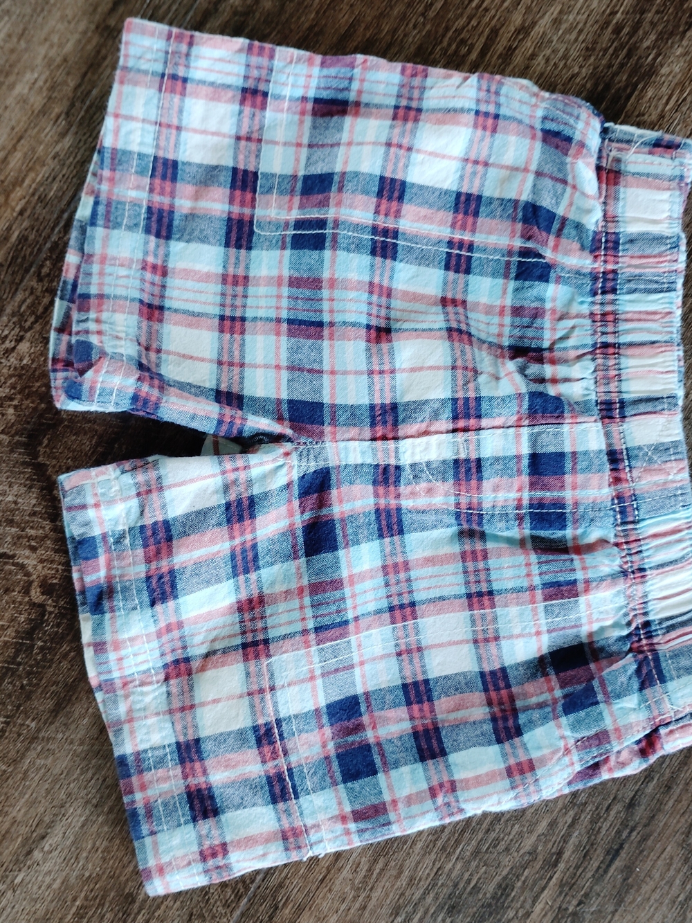 Carter's Navy & Pink Plaid Elastic Waist Shorts